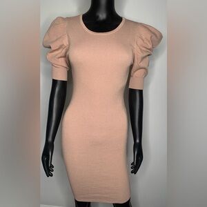Elegant Puff Sleeve Dress in Blush